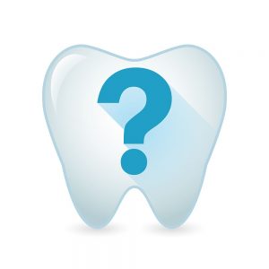 Drawing of a tooth with a question mark on top